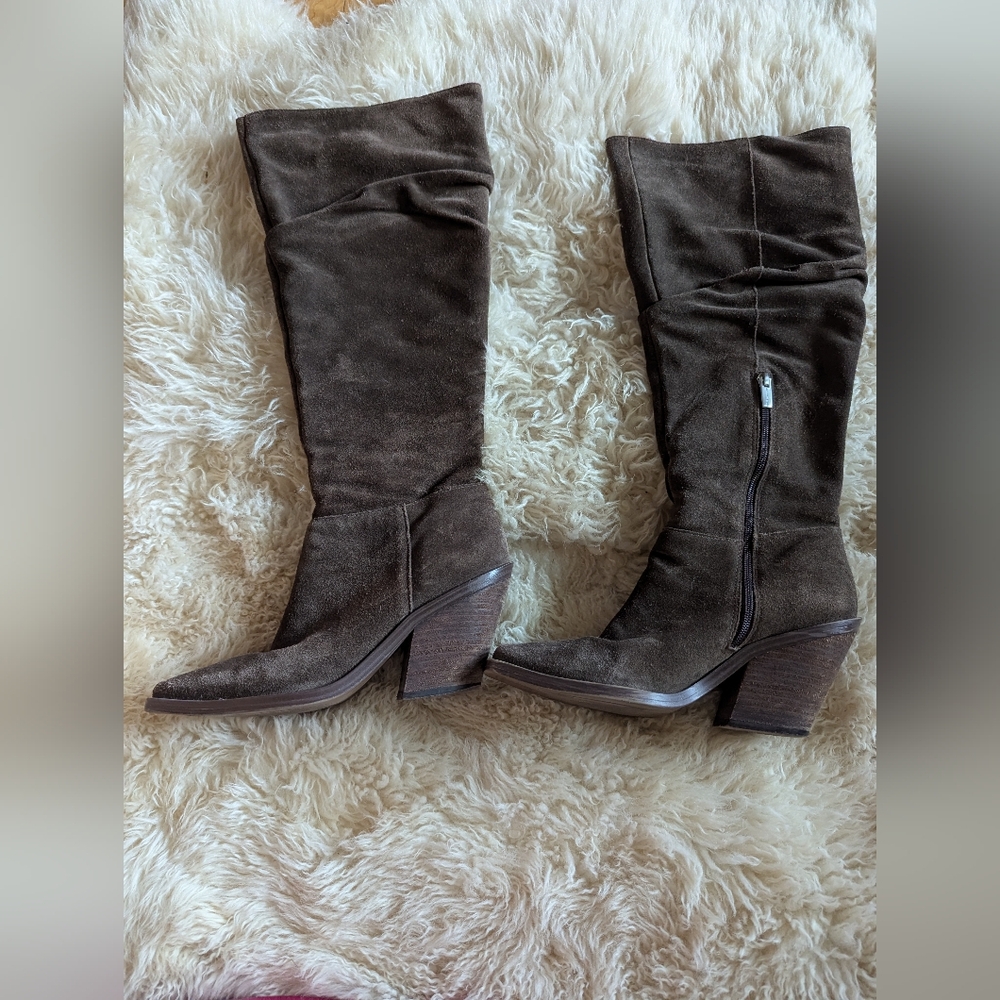 Vince Camuto Brown Suede Knee-High Boots